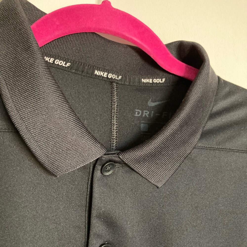 Nike Golf Polo Black Size Large Dri-Fit